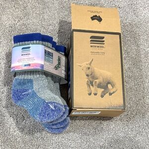 Blue and Gray Wool Socks
